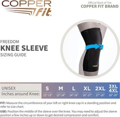 Adult Black Copper-Infused Compression Knee Sleeve for Running, Large