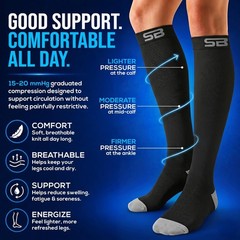 SB SOX 3-Pair Compression Socks for Men & Women (15-20mmHg) – Best Compressio…