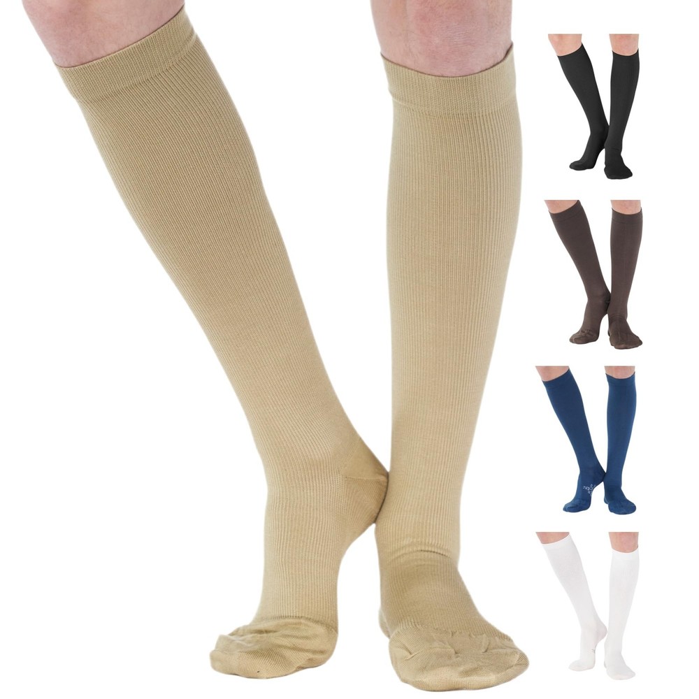 Made in USA – Cotton Compression Socks for Women and Men 20-30mmHg – Opaque C…