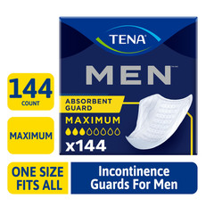 TENA Men Incontinence Guard Pads Heavy Duty Bladder Protection 144 Count Pack