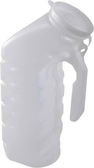 Vakly Male Urinal with Cover and Handle [2 Pack 32oz] Portable Translucent