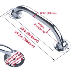 Pair Grab Handle Handrail Marine Stainless Steel 12 inch Grab Bars