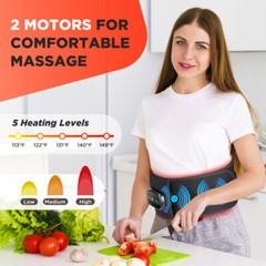 Red Light Therapy Back Massager Brace Belt Vibration Heat for Lumbar Pain Relief