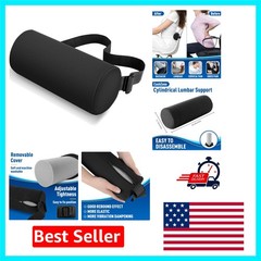 Cylindrical Back Support Pillow – Washable Memory Foam for Office & Travel