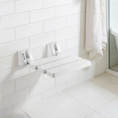 VEVOR Foldable Shower Seat Wall Mounted Folding PP Shower Bench 220LBS Loading