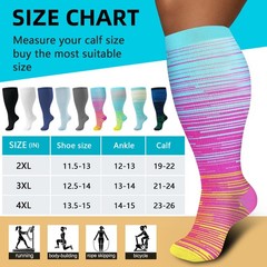 1/3/5 Pairs Plus Size Compression Socks, Unisex Quick-Dry Non-Slip for Men Women