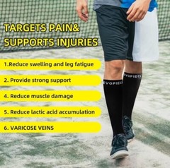 EVOPLECI 20-30mmHg Calf Compression Sleeve Men and Women Wide Brace 3XL White 61