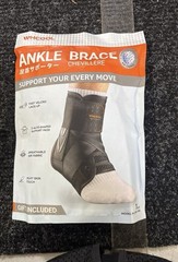 WHCOOL Slim-Fit Ankle Brace, Auto-Shaped Support Pads, Air Fabric, M (12″-13″)