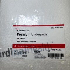 Cardinal Health 15 Premium Underpads Wings Extra Absorbency 30×36 3 Packs Of 5