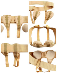 Double Inguinal Groin Hernia Support Belt Truss Brace for Men With Strap