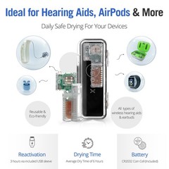 Heatless Hearing Aid Dryer & Dehumidifier – Electronic Rice Tech, Safe for Recha