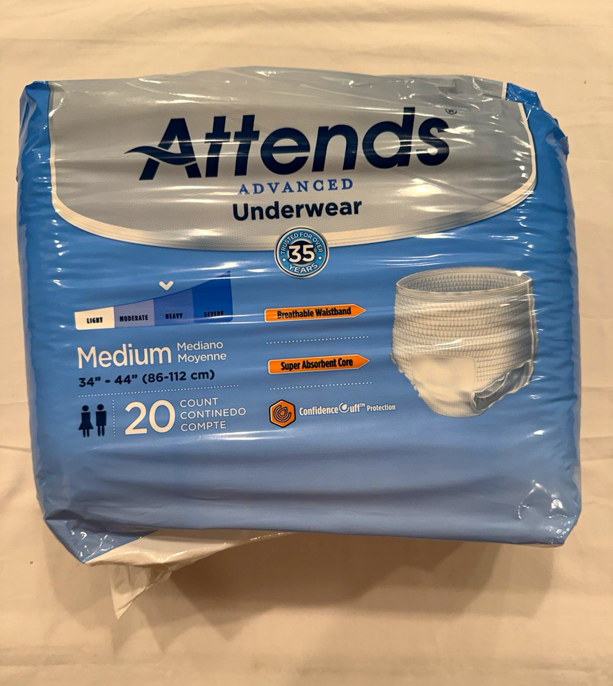 Attends Advanced Underwear M Heavy Absorbency 20Ct per pack 4 pack Total 80 Ct