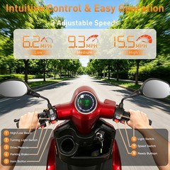 HS4W-A2R Heavy-Duty 4-Wheel Mobility Scooter 37 Miles Range 3-Speed 500lbs Load