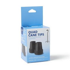 Lot of 4 Medline Replacement LG Base Quad Cane Tips 5/8″ Black Metal Reinforced