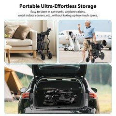 Lightweight Foldable Electric Wheelchair with 19″ Extended and Widened Armrests