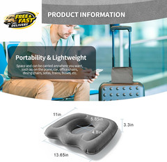 Inflatable Donut Seat Cushion for Tailbone Pain Relief Coccyx Pillow for Office