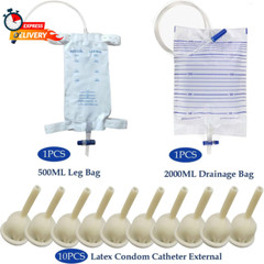 Condom Catheter External self Sealing Set 10pcs Male Condom Catheter 1pcs 500ml
