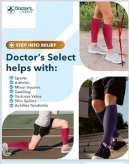 Doctors Select 2 Pairs Copper Calf Leg Compression Sleeve XXL Pink Purple Unisex