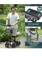 COSYWILL All-Terrain Steerable Knee Scooter Foldable Knee Walker Black