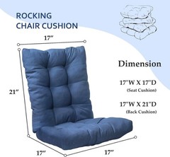 Indoor Outdoor Rocking Chair Cushions Pack of 1, Patio Cushion Black