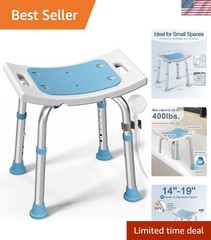 Lightweight Shower Stool with Suction Feet – 400 lbs Capacity, Ideal for Seniors