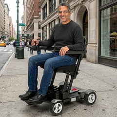 Affordable Travel-Friendly Mobility Scooter, Adjustable Speed & Handlebar (72lb)
