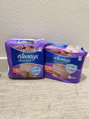 ALWAYS 2 Packages Discreet Incontinence Underwear for Women XL, 17 Counts each.