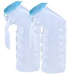 Vakly Male Urinal with Glow in The Dark Cover [2 Pack 32oz] Translucent
