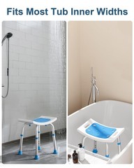 Adjustable Shower Chair Tub Seat 400lbs Aluminum Alloy NonSlip Bath Stool