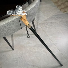 Wooden Cane Walking Stick Husky Dog Cane , Hand-painted Luxury Walking Stick