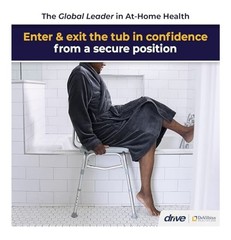 Drive Medical Tub Transfer Bench Shower Chair Tub Seat Adj Height Safety Bench