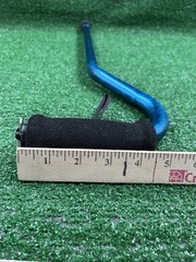 Adjustable Height Non-Slip Offset Handle Walking Cane Blue Black W/ Wristlet