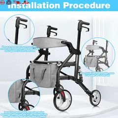 14Pcs Brake Cable Drive Rollator Replacement Parts, Brake Cable Parts for Walker