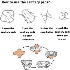 Stylish 6pc Reusable Menstrual Pad Set with Waterproof Storage Bag included