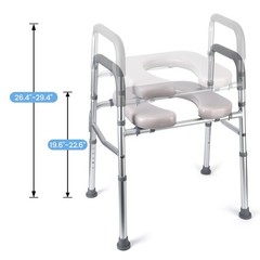 Raised Toilet Seat Commode Bathroom Assist Frame for Elderly, Handicapped 350LB