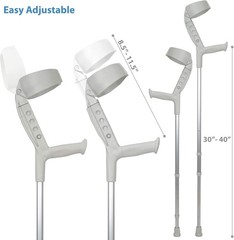 Muletas de antebrazo con puño cerrado pivotante (1 par),ajustables y ergonómicas