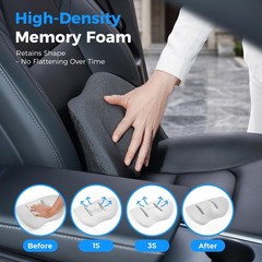 Ergonomic Memory Foam Lumbar Support Pillow for Car & Office, Dark Grey 15.35″