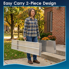 6′ Wheelchair Ramp, Lightweight (27.5 Lb), Folding, Portable, Non-Slip Punch Pla