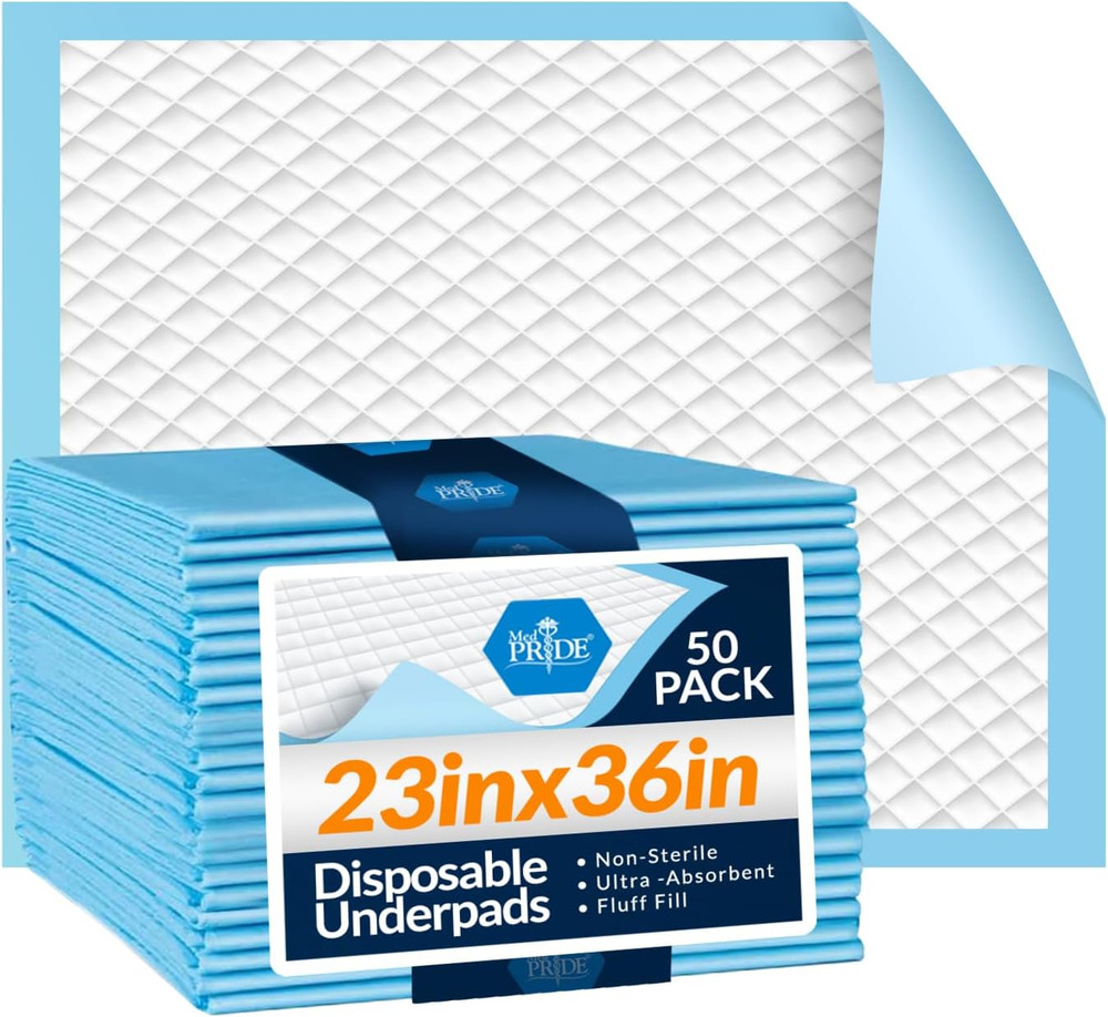 MED PRIDE Disposable Underpads 23“ X 36“ Incontinence Pads, Chux, Bed Covers,