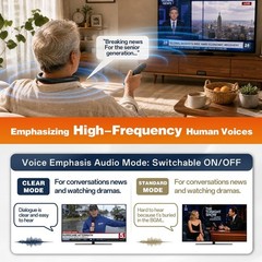 Portable Neck Speaker for Hard of Hearing, Bluetooth 6.0, 27H Playtime, 100Ft Ra