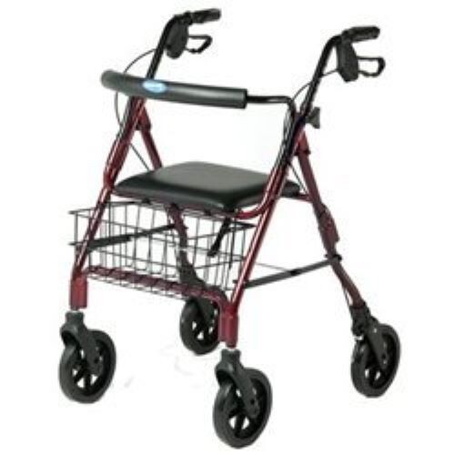 Lumex RJ4300R Walkabout Lite Four w/Handbrakes and Curved Backseat, Burgundy
