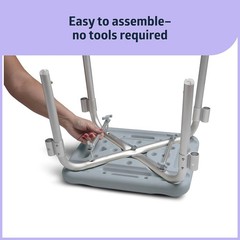 Medline Shower Chair with Arms & without Back Gray Aluminum 350 LB Capacity 1 Ct
