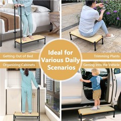 Bed Step Stool with Adjustable Handle for Elderly, Medical Step Stool for Bed…