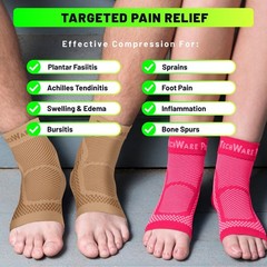 Ankle Brace Compression Sleeve Relieves Achilles Tendonitis, Joint Pain. Pla…