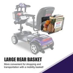 300W 300LBS 4-Wheel Foldable Mobility Scooter Purple