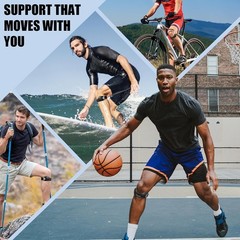 2 Pack Patellar Tendon Support Straps, Adjustable Non-slip Patellar Band, Black