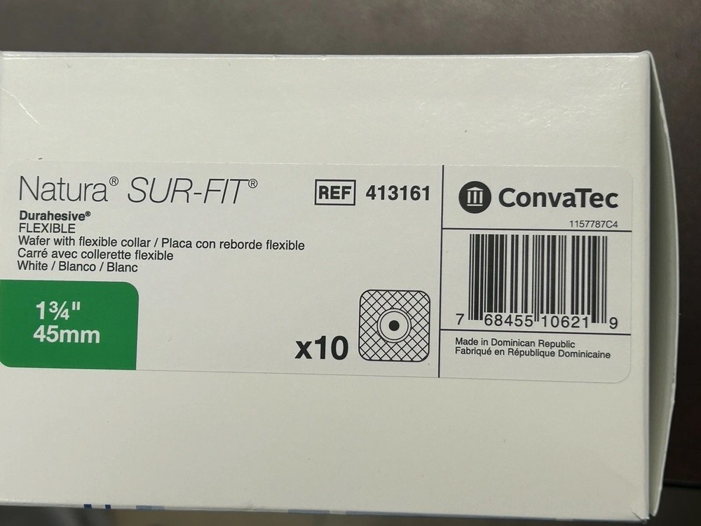1 Box Of 10 413161 Sur-Fit Natura Flexible Two -Piece Skin Barrier