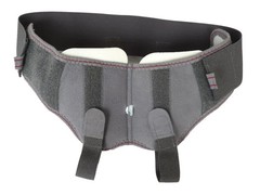 Double Inguinal Hernia Support Belt Grey Truss Brace with 2 pads .