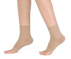 TOFLY Plantar Fasciitis Relief Compression Socks Large (1 Pair), Beige
