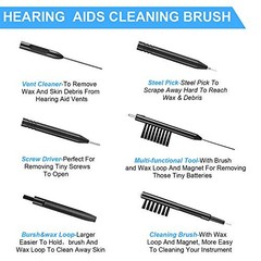 7-Piece Hearing Aid Cleaning Kit with Magnet and Velvet Bag
